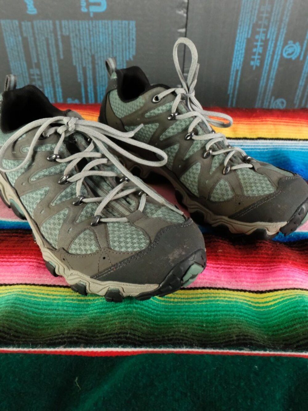 Oboz Hiking Shoes Womens 10.5 Green Lace Up Outdoor
